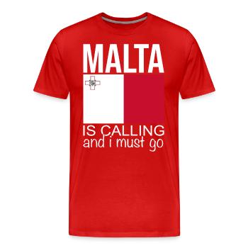 Malta Saying - Men's Premium Organic T-Shirt - red - Front - Damien (186cm)