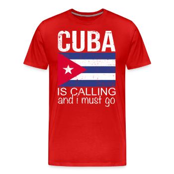Cuba Dicton - T-shirt bio Premium Homme - rouge - Devant - Damien (186cm)