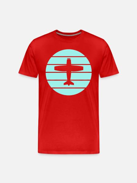 Flugzeug - Männer Premium Bio T-Shirt - Rot