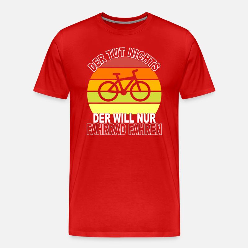 Fahrrad Spruch - Männer Premium Bio T-Shirt - Rot