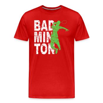 Badminton - Männer Premium Bio T-Shirt - Rot - Vorne - Damien (186cm)