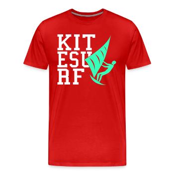 Kite Surfing - Men's Premium Organic T-Shirt - red - Front - Damien (186cm)