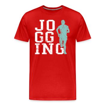 Faire du jogging - T-shirt bio Premium Homme - rouge - Devant - Damien (186cm)