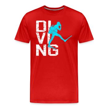 Dive - Men's Premium Organic T-Shirt - red - Front - Damien (186cm)