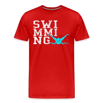 Nager - T-shirt bio Premium Homme - rouge - Devant - Damien (186cm)