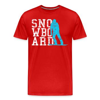 Planche à neige - T-shirt bio Premium Homme - rouge - Devant - Damien (186cm)