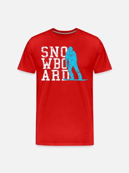 Snowboarding - Männer Premium Bio T-Shirt - Rot