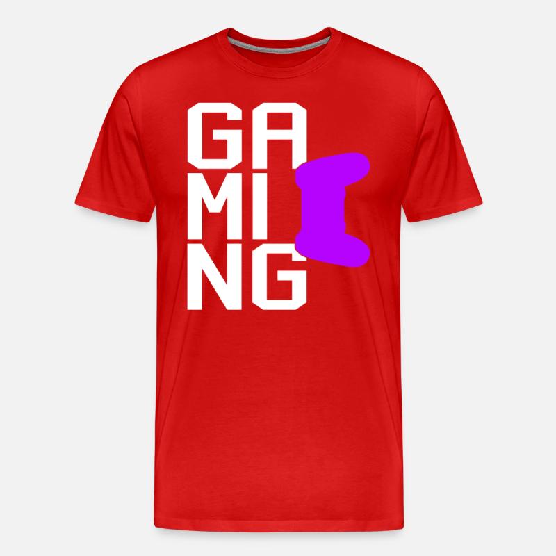 Gaming - Männer Premium Bio T-Shirt - Rot