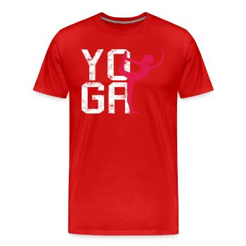 Yoga - T-shirt bio Premium Homme - rouge - Devant - Damien (186cm)