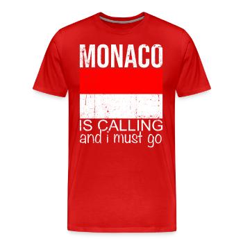 Citation Monaco - T-shirt bio Premium Homme - rouge - Devant - Damien (186cm)