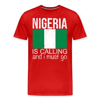Nigéria Dicton - T-shirt bio Premium Homme - rouge - Devant - Damien (186cm)