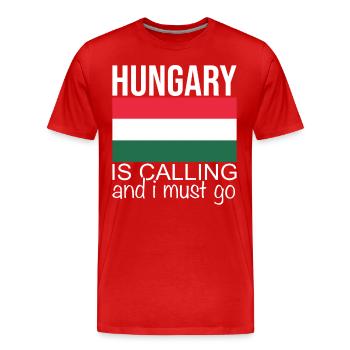 Hongrie Dicton - T-shirt bio Premium Homme - rouge - Devant - Damien (186cm)