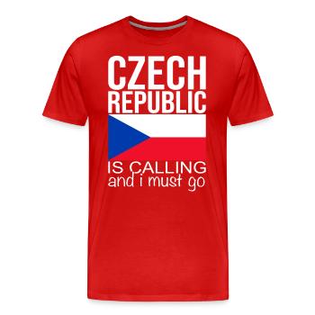 Tchéquie - T-shirt bio Premium Homme - rouge - Devant - Damien (186cm)
