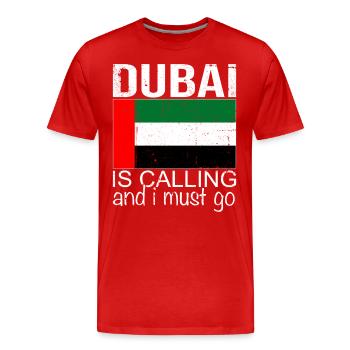Dubai Quote - Men's Premium Organic T-Shirt - red - Front - Damien (186cm)