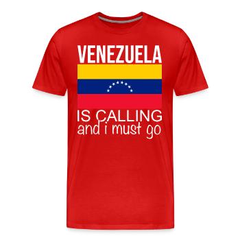 Venezuela Quote - Men's Premium Organic T-Shirt - red - Front - Damien (186cm)