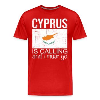 Chypre Dicton - T-shirt bio Premium Homme - rouge - Devant - Damien (186cm)