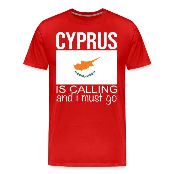 Chypre Dicton - T-shirt bio Premium Homme - rouge - Devant - Damien (186cm)