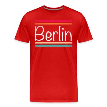 Berlin - Men's Premium Organic T-Shirt - red - Front - Damien (186cm)