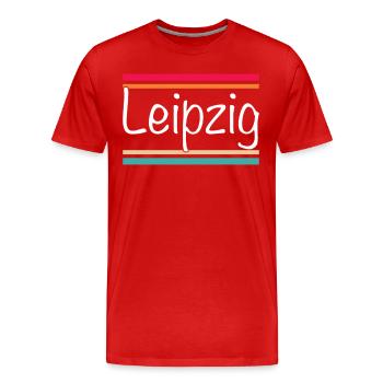 Leipzig - Men's Premium Organic T-Shirt - red - Front - Damien (186cm)