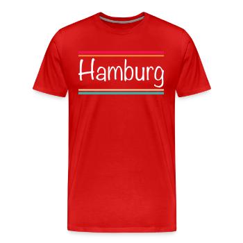 Hambourg - T-shirt bio Premium Homme - rouge - Devant - Damien (186cm)