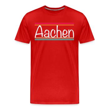 Aachen - Men's Premium Organic T-Shirt - red - Front - Damien (186cm)