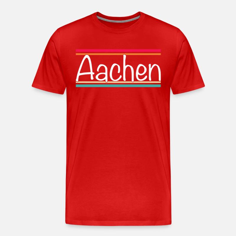 Aachen - Männer Premium Bio T-Shirt - Rot