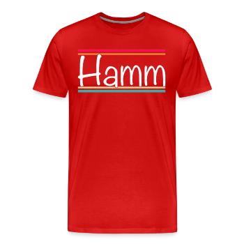 Hamm - Männer Premium Bio T-Shirt - Rot - Vorne - Damien (186cm)