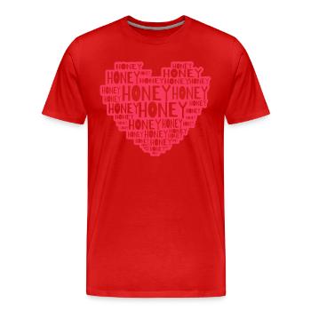 Cœur de miel - T-shirt bio Premium Homme - rouge - Devant - Damien (186cm)