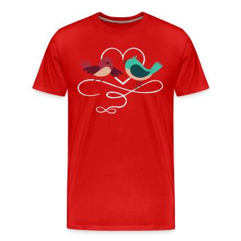 Couple amoureux - T-shirt bio Premium Homme - rouge - Devant - Damien (186cm)