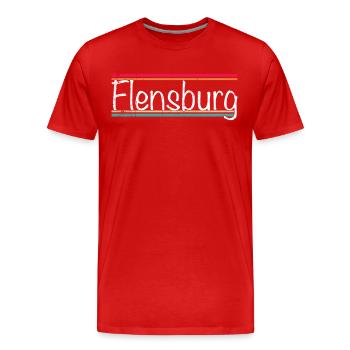 Flensburg - Männer Premium Bio T-Shirt - Rot - Vorne - Damien (186cm)