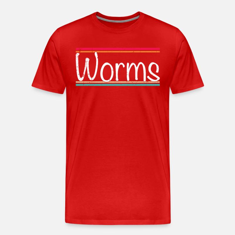 Worms - Männer Premium Bio T-Shirt - Rot