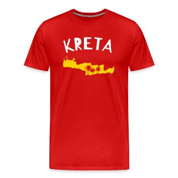 Crète - T-shirt bio Premium Homme - rouge - Devant - Damien (186cm)