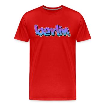 Berlin - Men's Premium Organic T-Shirt - red - Front - Damien (186cm)