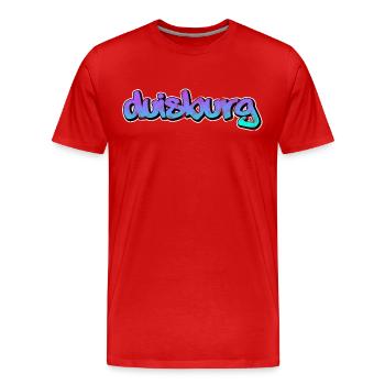 Duisbourg - T-shirt bio Premium Homme - rouge - Devant - Damien (186cm)