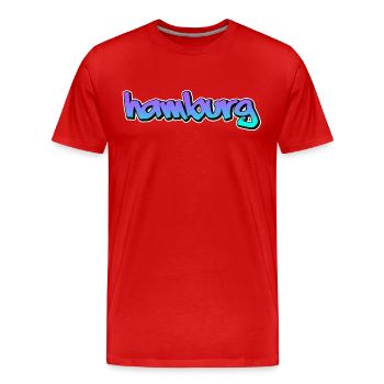 Hambourg - T-shirt bio Premium Homme - rouge - Devant - Damien (186cm)