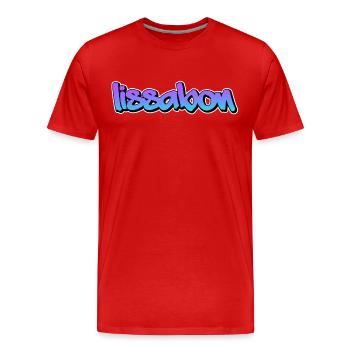 Lissabon - Männer Premium Bio T-Shirt - Rot - Vorne - Damien (186cm)