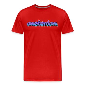 Amsterdam - T-shirt bio Premium Homme - rouge - Devant - Damien (186cm)