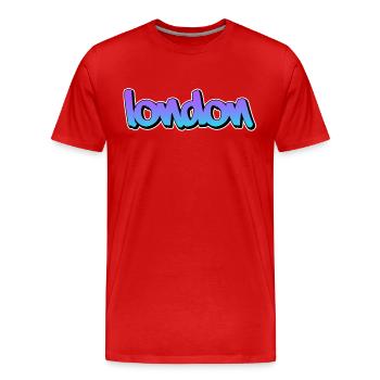Londres - T-shirt bio Premium Homme - rouge - Devant - Damien (186cm)