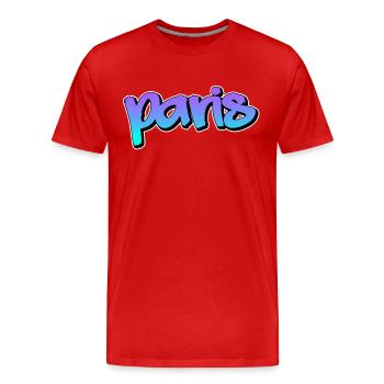 Paris - T-shirt bio Premium Homme - rouge - Devant - Damien (186cm)