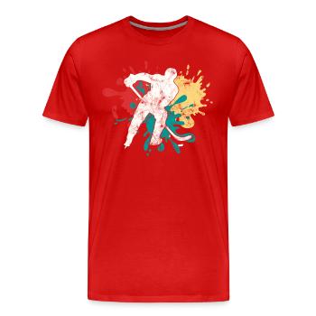 Eishockey - Männer Premium Bio T-Shirt - Rot - Vorne - Damien (186cm)