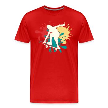 Skater - Männer Premium Bio T-Shirt - Rot - Vorne - Damien (186cm)