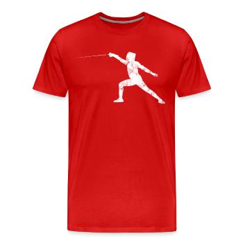 Fencing - Men's Premium Organic T-Shirt - red - Front - Damien (186cm)