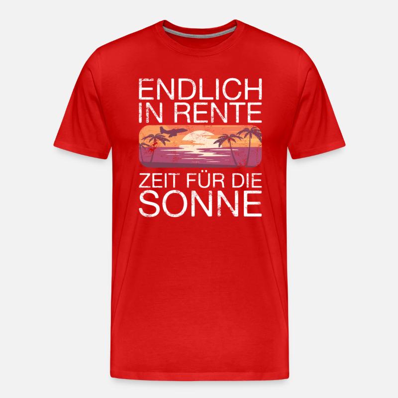 Endlich Rente Spruch - Männer Premium Bio T-Shirt - Rot
