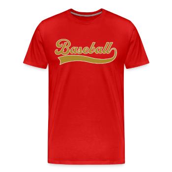 Baseball - Männer Premium Bio T-Shirt - Rot - Vorne - Damien (186cm)
