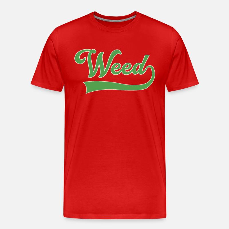 Weed Schriftzug - Männer Premium Bio T-Shirt - Rot