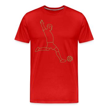 Fußball Fußballer - Männer Premium Bio T-Shirt - Rot - Vorne - Damien (186cm)