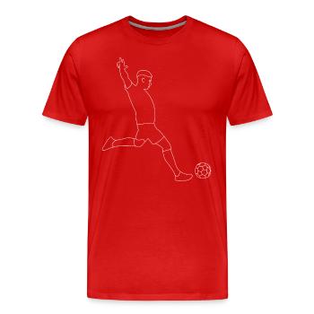Fußball Fußballer - Männer Premium Bio T-Shirt - Rot - Vorne - Damien (186cm)