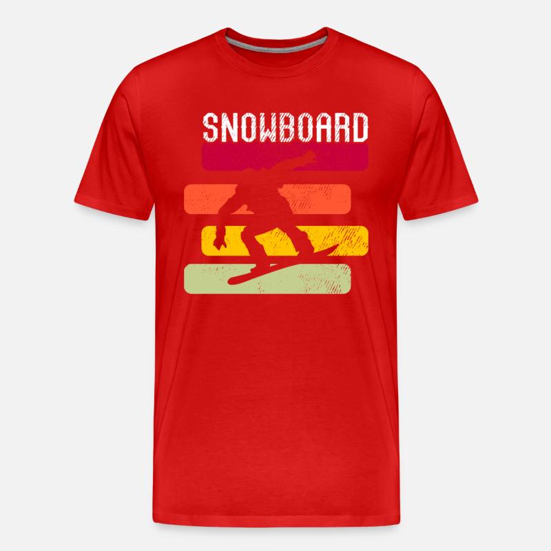 Snowboard Retro - Männer Premium Bio T-Shirt - Rot