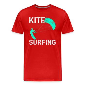 Kite Surfing - Men's Premium Organic T-Shirt - red - Front - Damien (186cm)