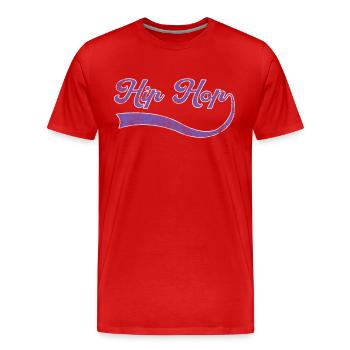 Hip Hop Schriftzug - Männer Premium Bio T-Shirt - Rot - Vorne - Damien (186cm)